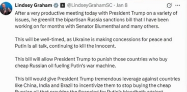 US Bill Targets India, Other Nations with Penalty Duty on Russian Oil Imports