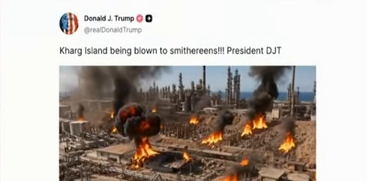 Donald Trump Shares AI-Generated Video Targeting Kharg Island