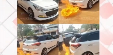 Stunt Driving with Fire Emitting Modifications