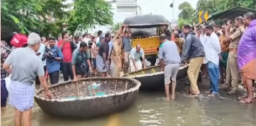 Water Level Recedes in Pamba River