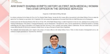 Shakti Sharma Achieves Historic Milestone in Indian Air Force