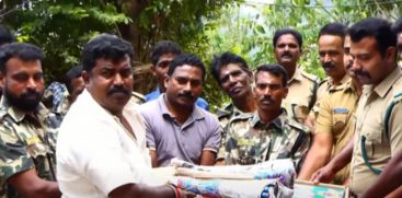 firecrackers to chase away the elephant; Farmer Sempakaraja with help to RRT team