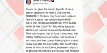 US Announces New Economic Measures Against Iran