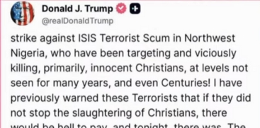 Donald Trump Announces US Airstrikes on ISIS Targets in Nigeria