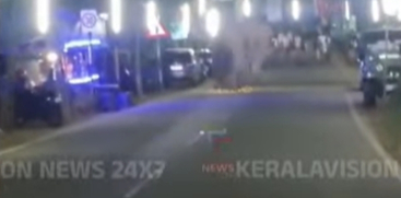 Wild Elephants Enter Crowded Temple Festival at Athirappilly