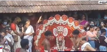 Theiyam as a separate sight; 35 theyas were tied at the same time in the Koroth temple grounds