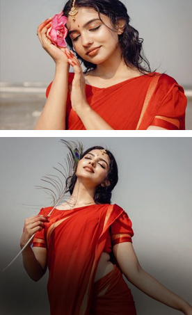  ചുവന്ന സാരിയില്‍ സുന്ദരിയായി മമിത ബൈജു